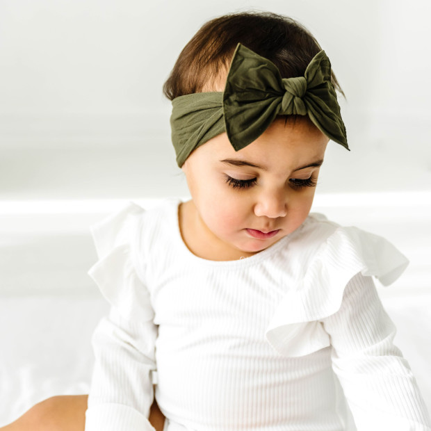 Baby Bling Classic Knot Headband Set (3 pack) - Army Green, Clay, And Ivory.