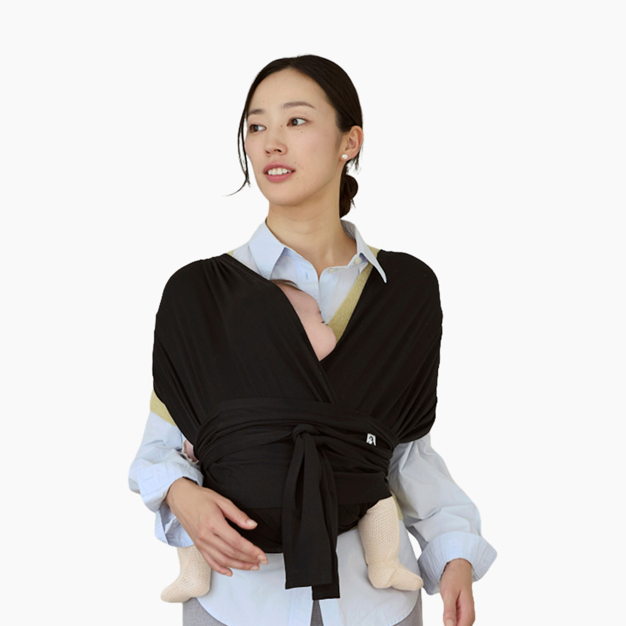 Konny Baby Wrap Carrier Flex SoftBreeze - Black, XS-XL.