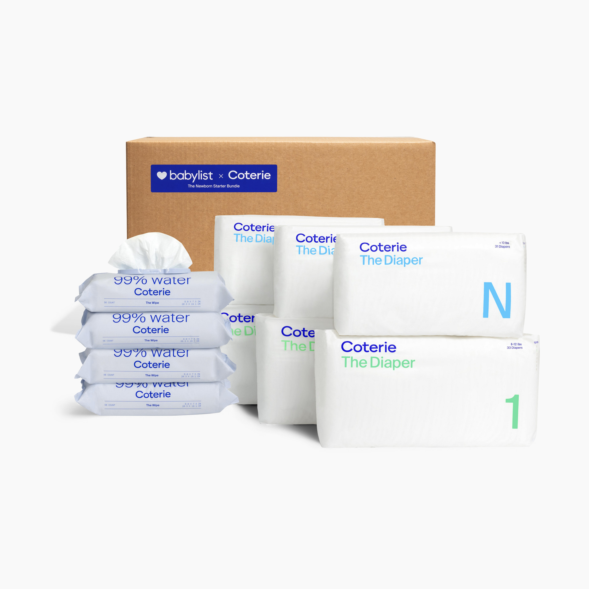 Coterie Newborn Diaper Wipes Starter Bundle Babylist Shop