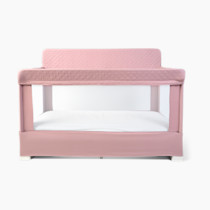 Baby Delight Lunaire Full Size Crib & Playard | Breathable Mesh Baby Crib | Tool-Free Assembly Baby Bed | 100% GOTS Certified Organic Cotton Fabric | Organic Rose