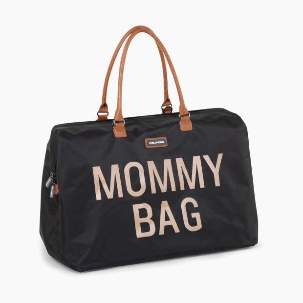 Childhome Mommy Bag, XL Diaper Bag - Black & Gold.