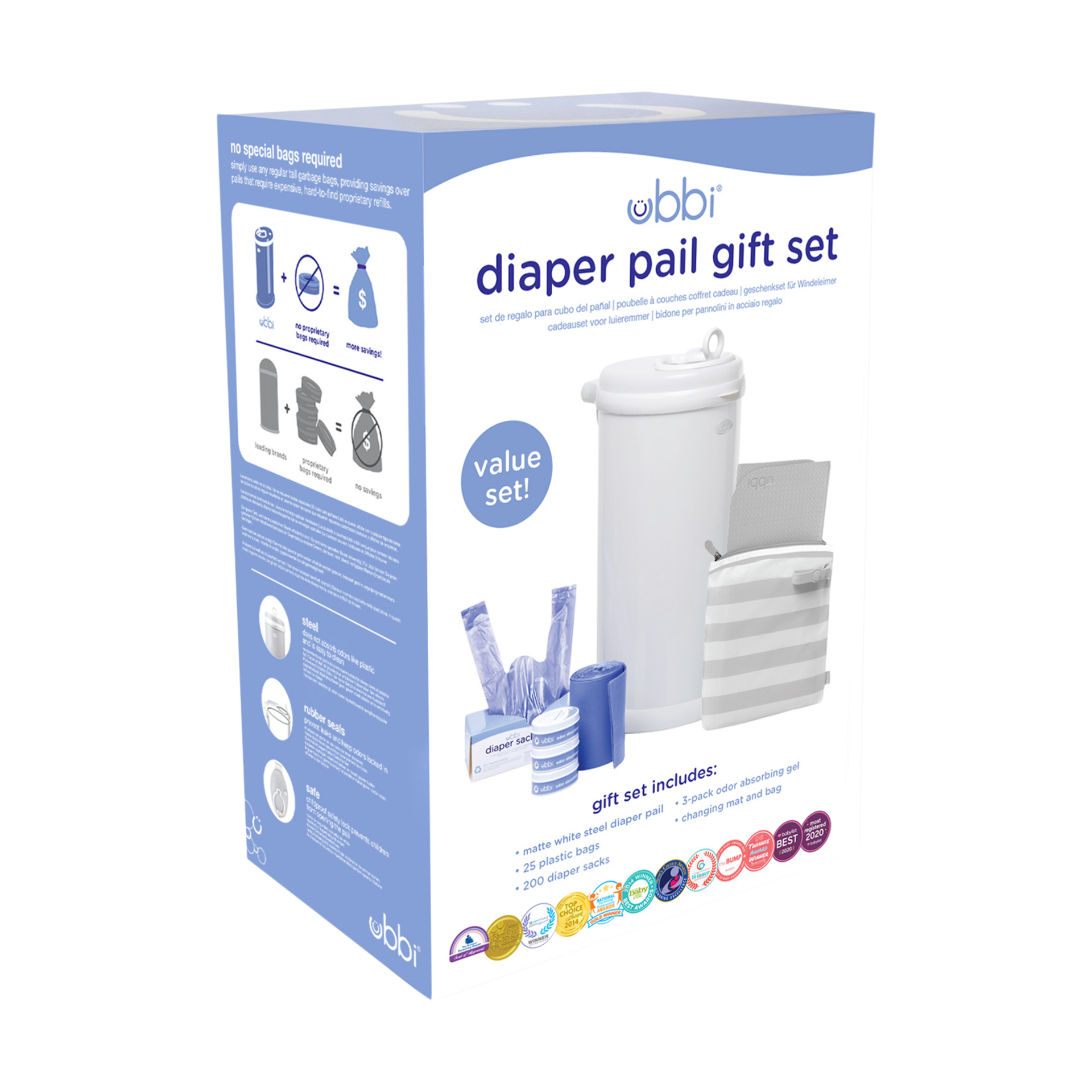 Ubbi Diaper Pail Value Gift Set.
