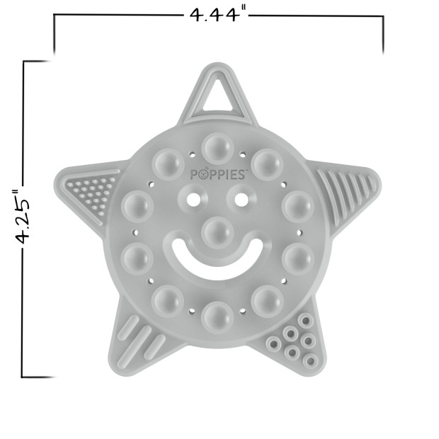 POPPIES Smiley The Star Teether - Cool Gray.