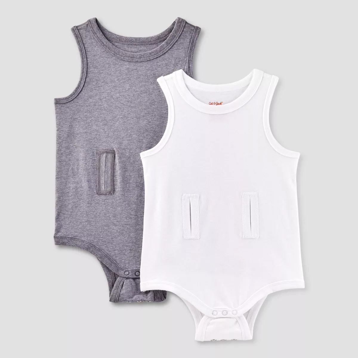 Toddler Adaptive Tank Bodysuit with Abdominal Access, 2-Pack.