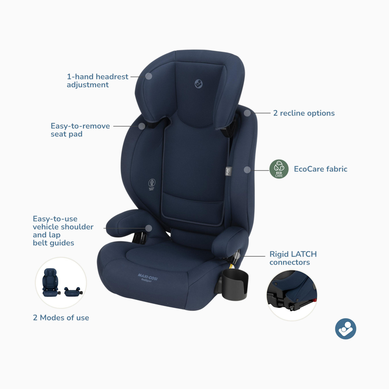Maxi-Cosi Rodi Sport Booster Car Seat - Navy.