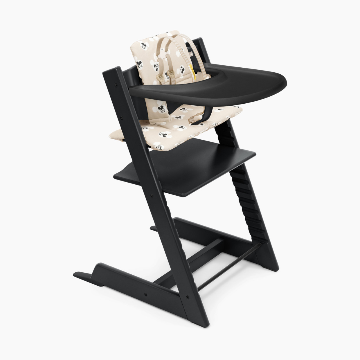 Stokke Tripp Trapp High Chair Complete - Black, Signature Mickey Cushion.