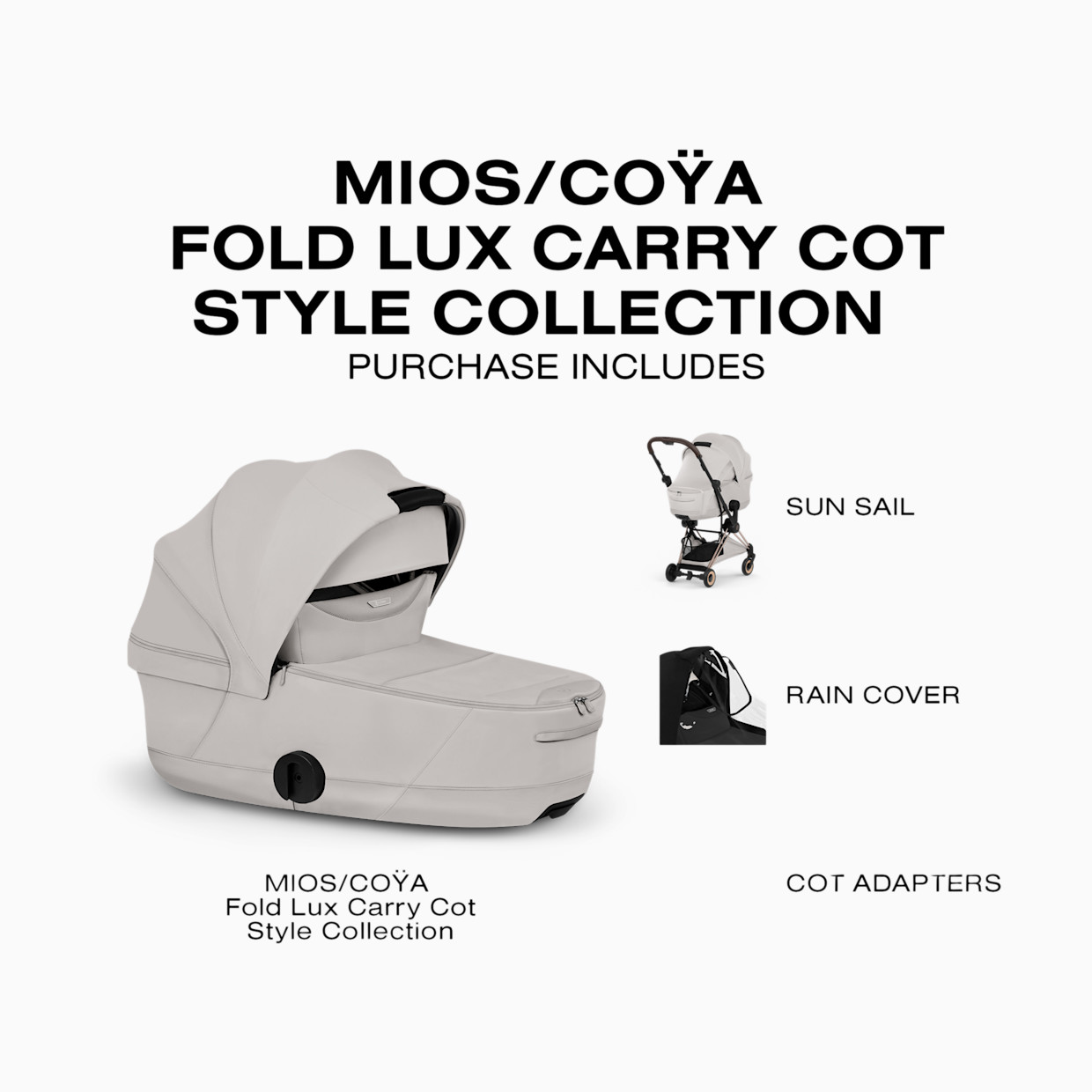 Cybex MIOS/COYA Fold Lux Carry Cot Style Collection - City Grey.