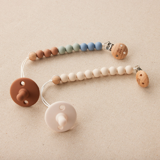 AEIOU Silicone Pacifier Clip.