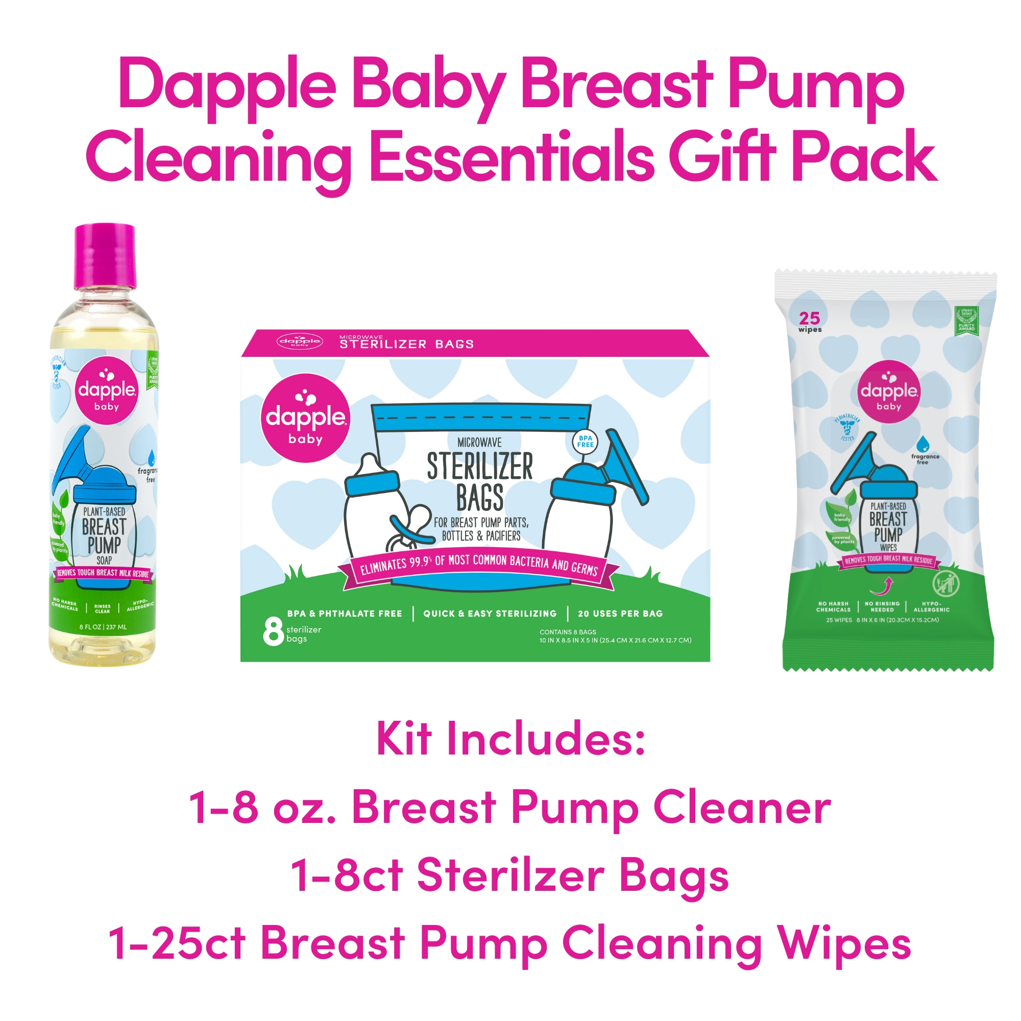 Dapple Breast Pump Cleaning Essentials Gift Set.