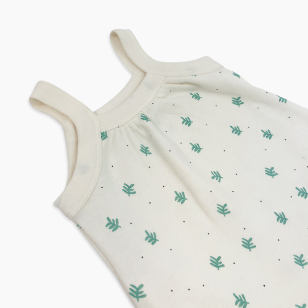 Finn + Emma Organic Cotton Jumpsuit - Dotted Leaves, 0-6 Months.