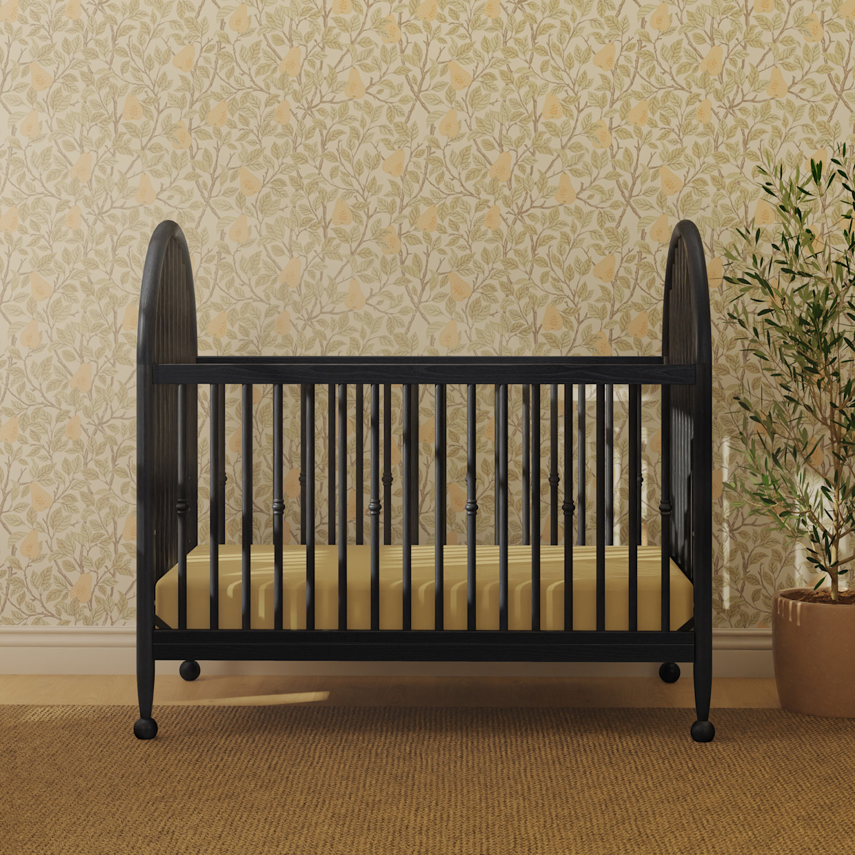 Namesake Alouette 3-in-1 Convertible Spindle Crib - Archival Black.