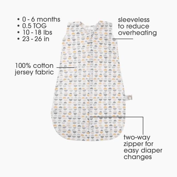 Boppy 0.5 TOG Wearable Blanket - Gray Gold Truffles, 0-6 Months.