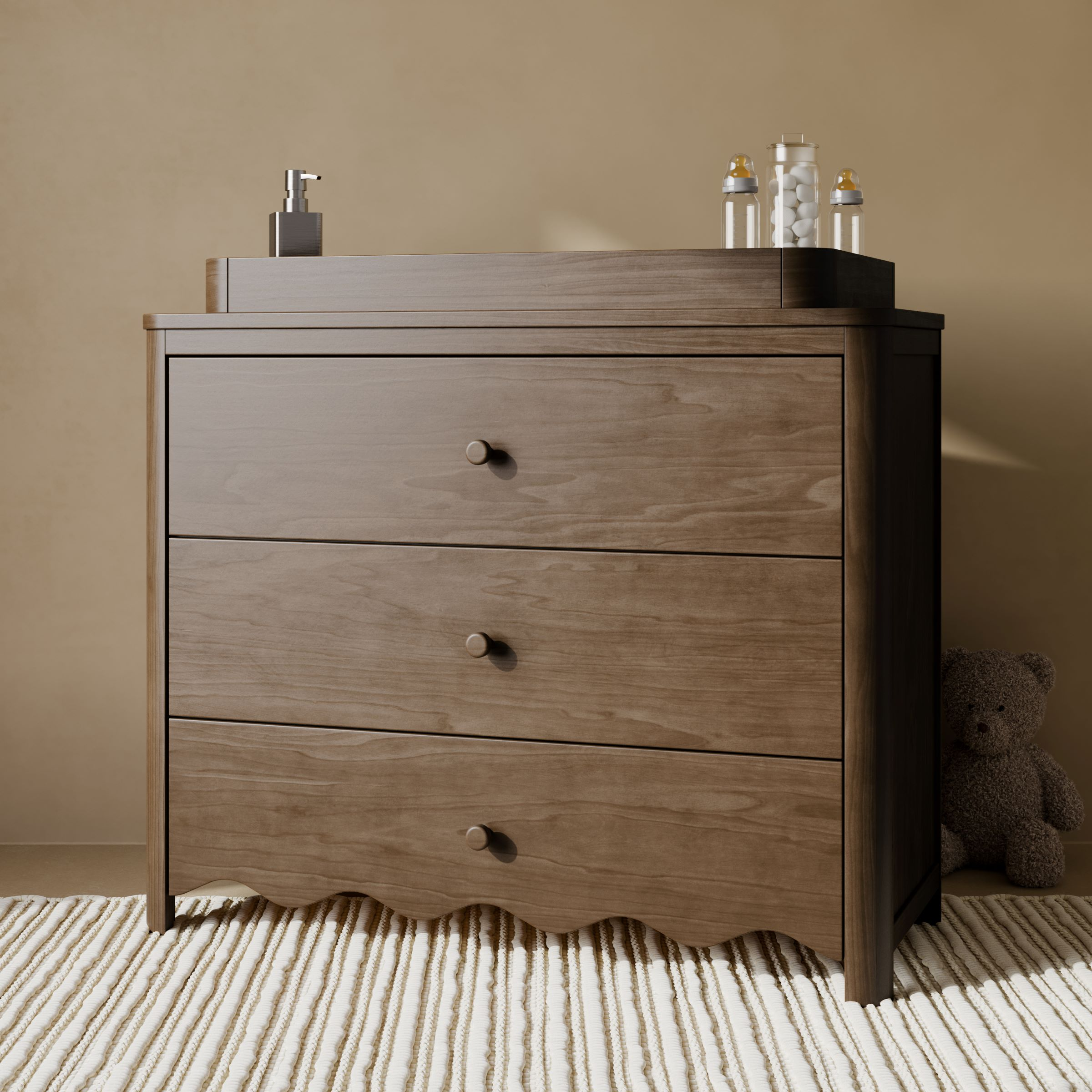 Storkcraft Casablanca 3 Drawer Chest with Removable Changing Table Topper.