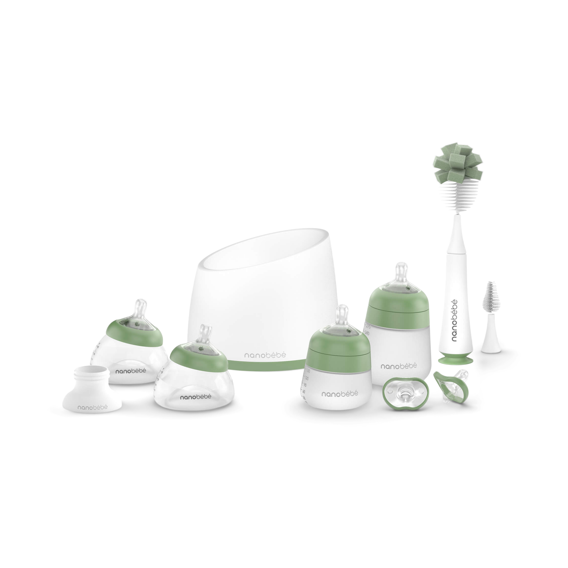 Nanobebe Baby Bottle Complete Feeding Set Sage Babylist Shop