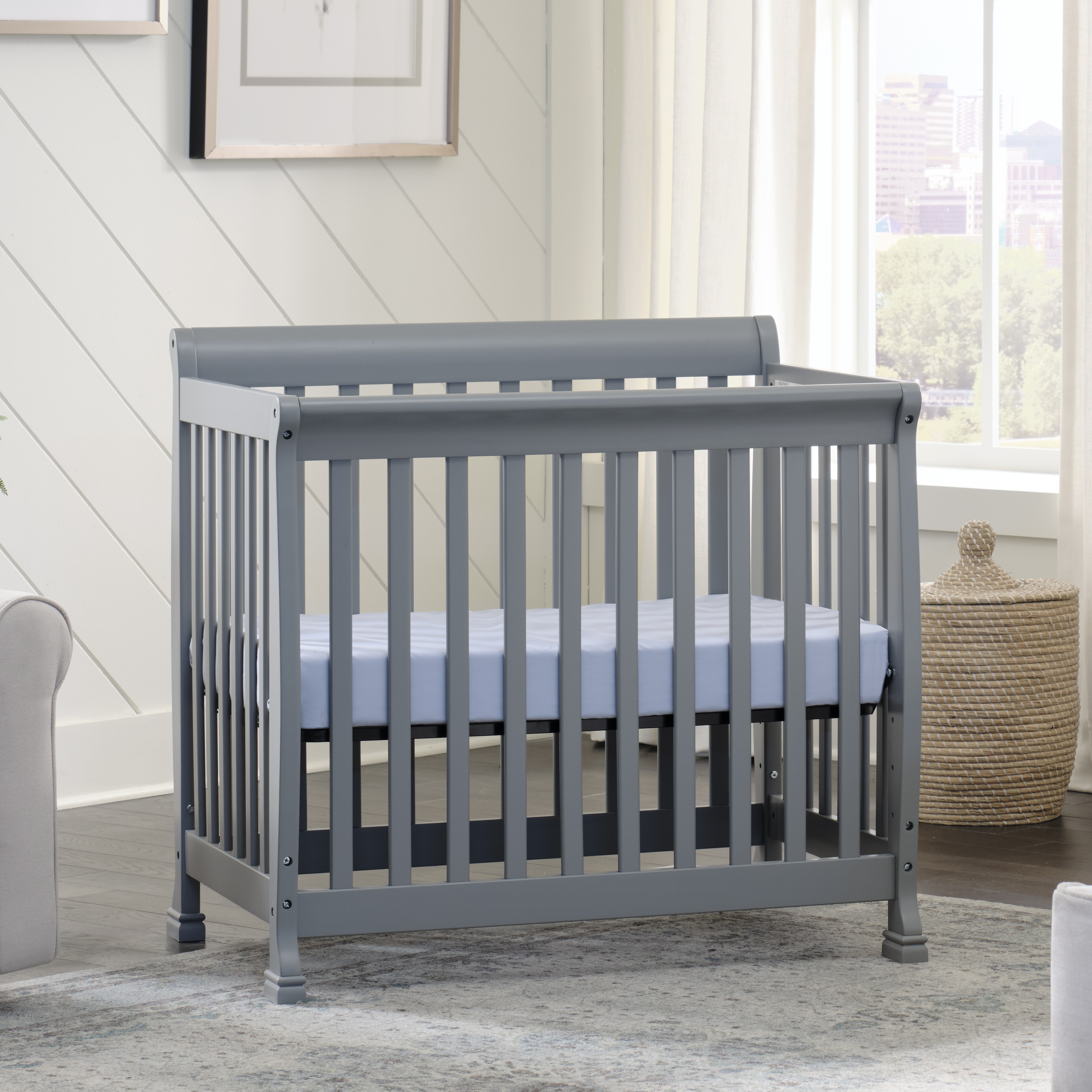 DaVinci Kalani 4in1 Convertible Mini Crib Grey Babylist Shop