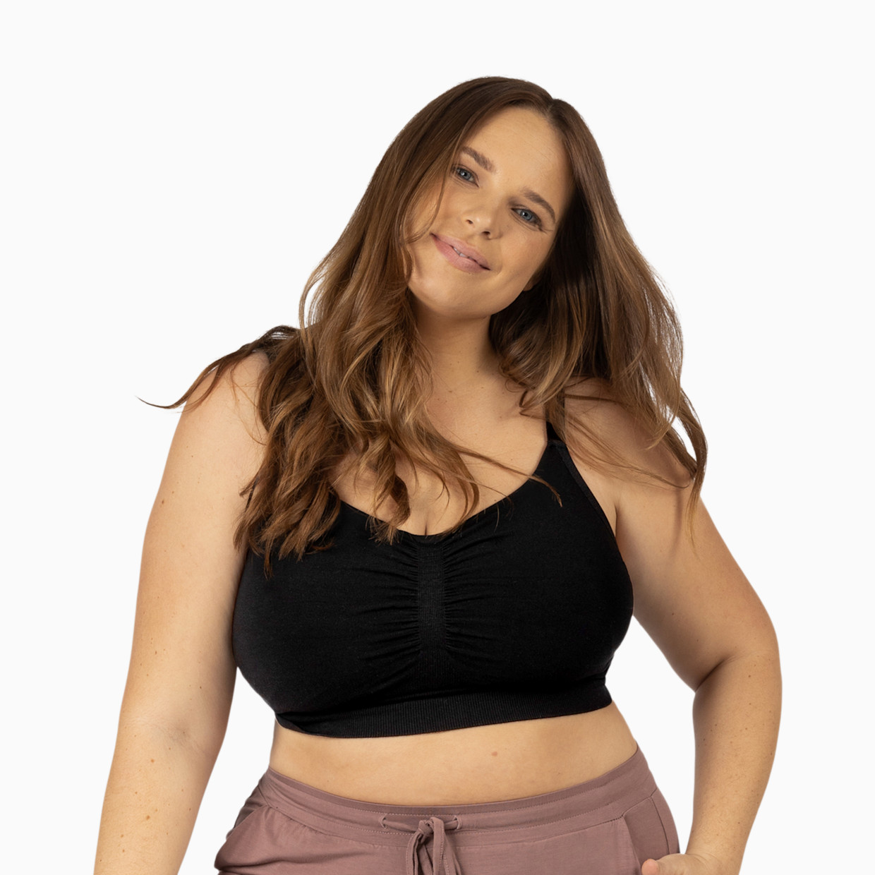 Kindred Bravely Sublime Bamboo Viscose Hands-Free Pumping Lounge & Sleep Bra - Black, Medium Busty.