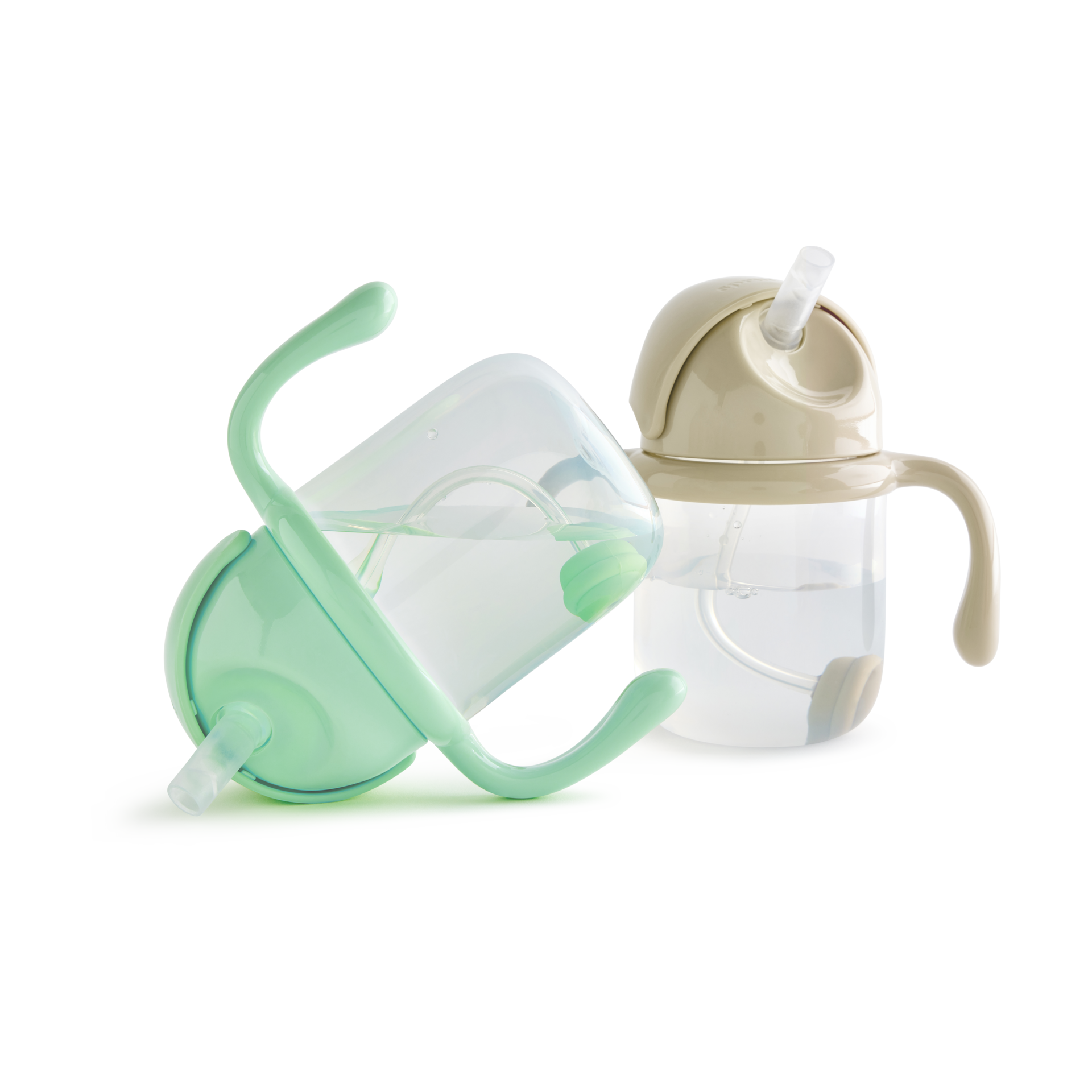 Sprucely Weighted Straw Sippy Cup (2 Pack) - Green/Sand, 8 Oz.