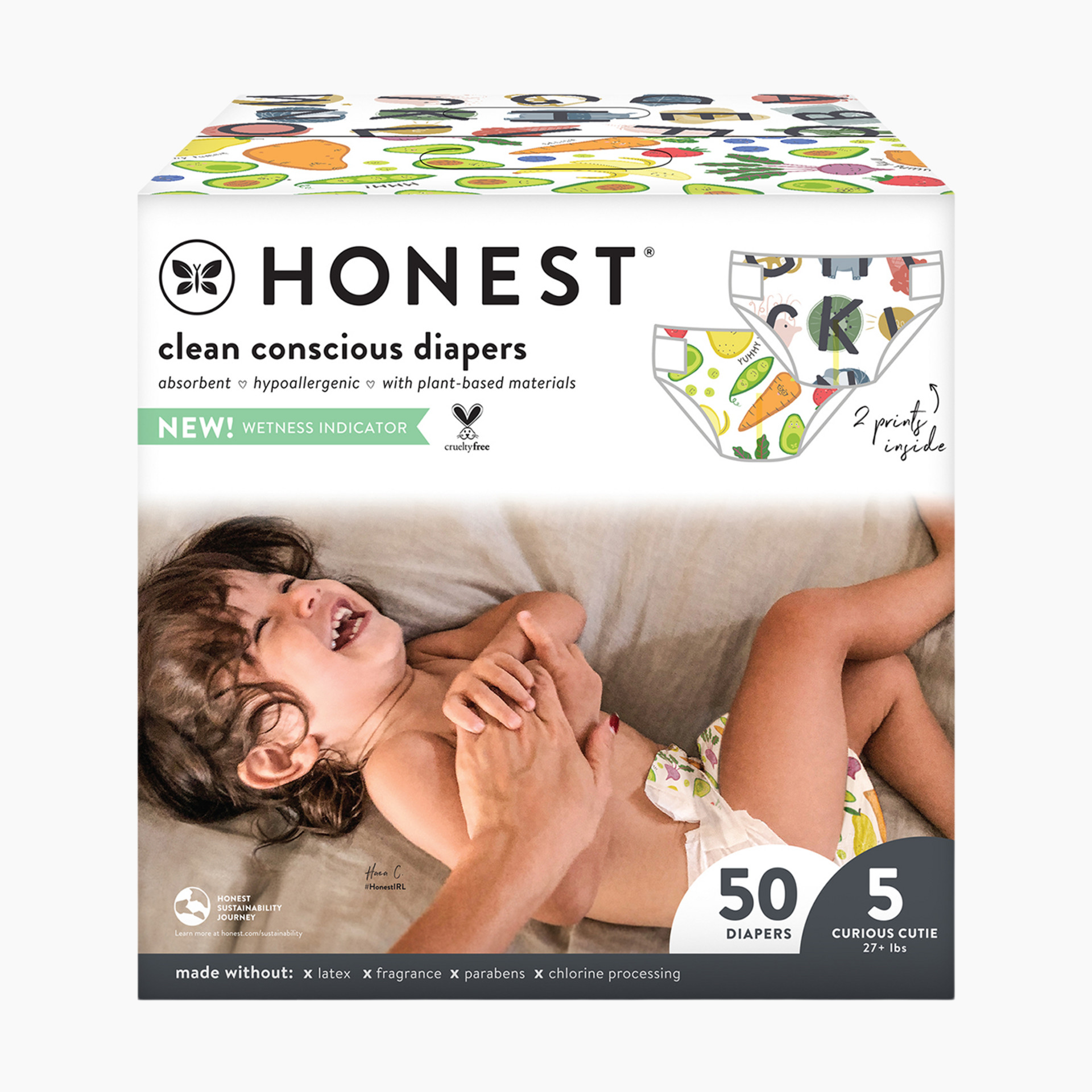 The Honest Company Club Box Diapers - Above It All + Pandas, Newborn, 76  Count