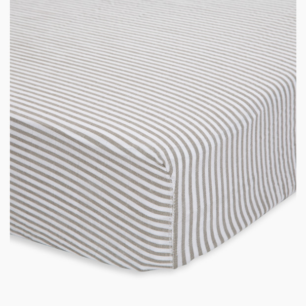 Little Unicorn Cotton Muslin Crib Sheet - Grey Stripe.