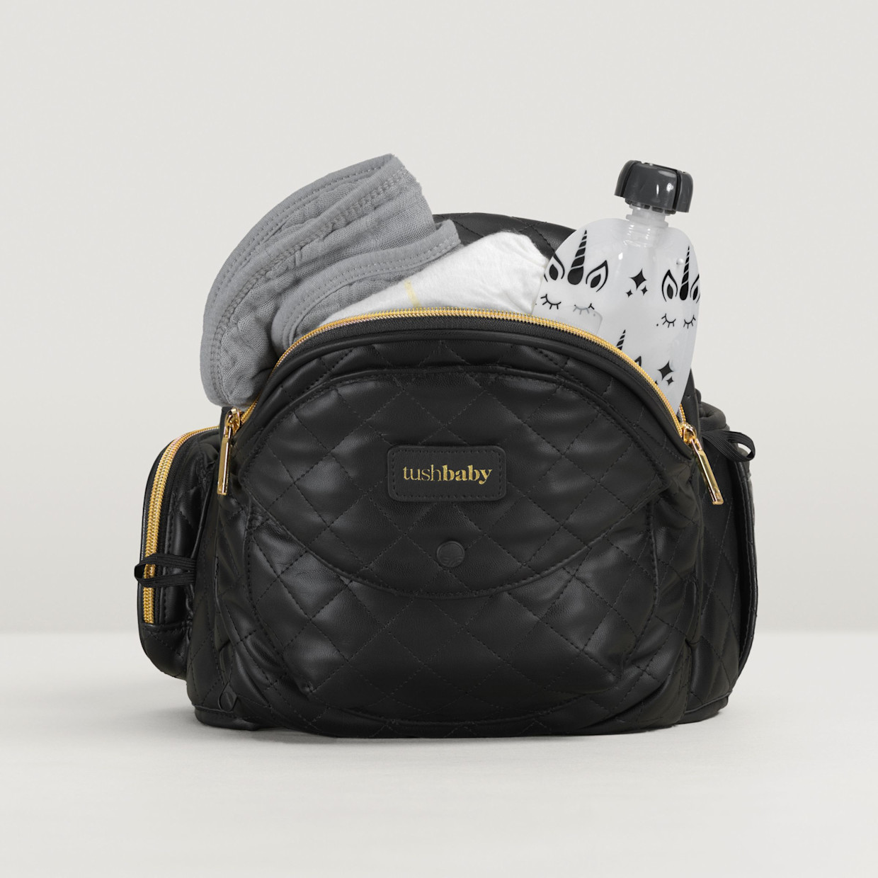 Tushbaby Hip Seat Carrier - Black Vegan Leather.