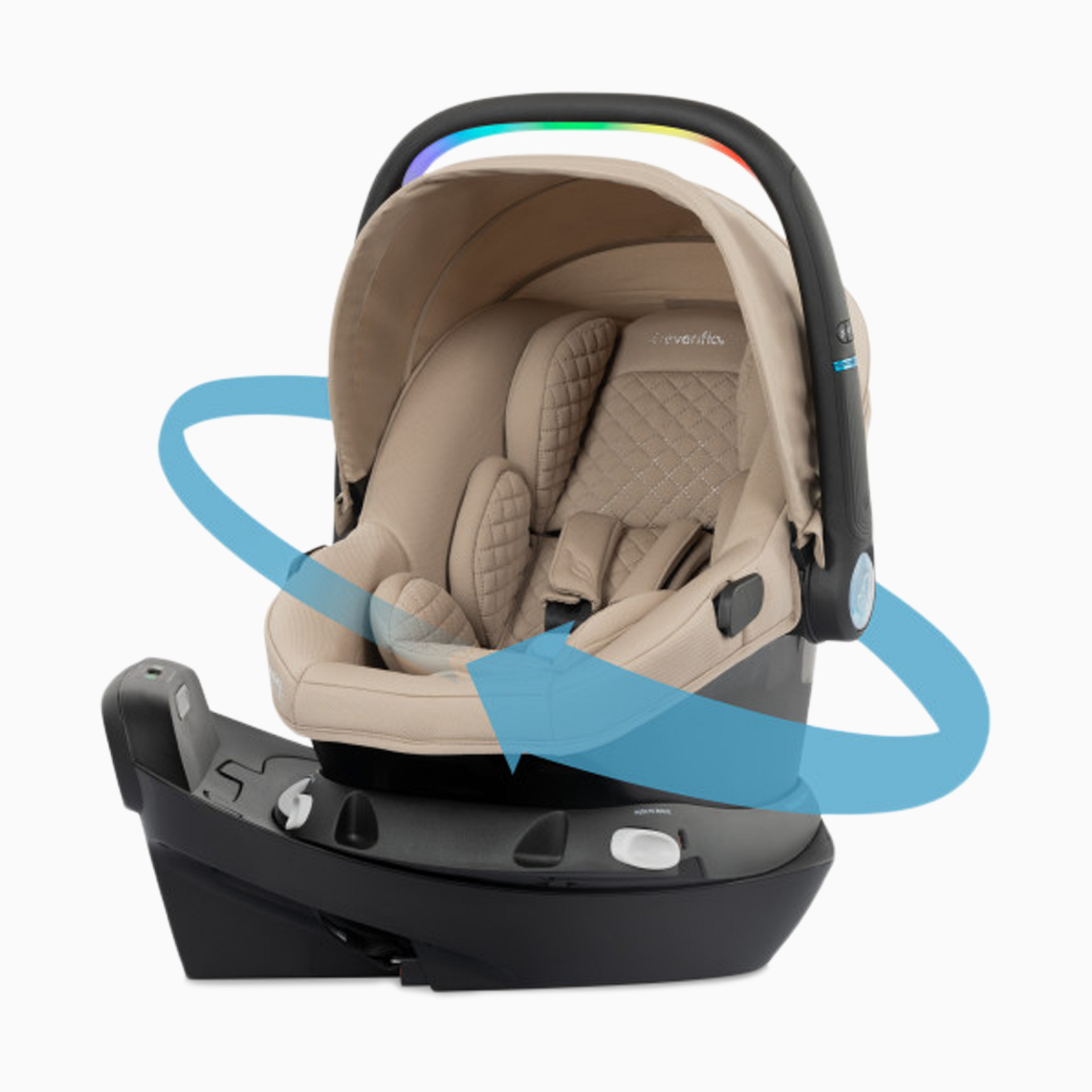 Litemax Infant Evenflo Infant Car Seat With Sensorsafe Evenflo Revolve180  LiteMax NXT Rotational Infant Car Seat With SensorySoothe (Quartz)