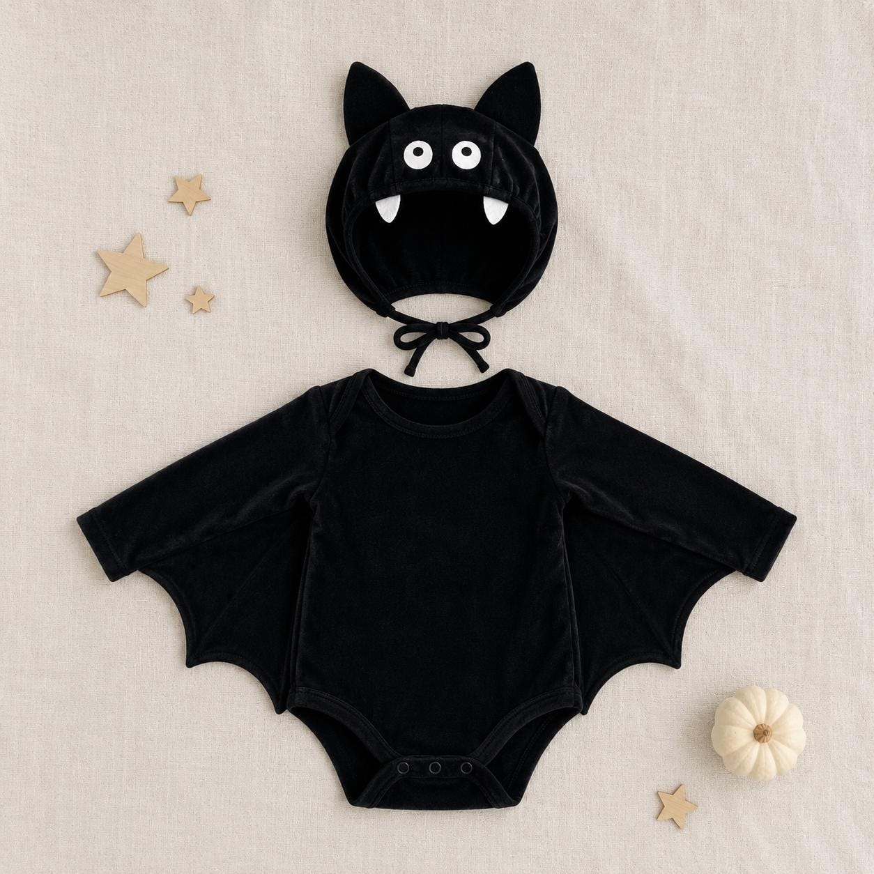Mia n Mini Bat Black Wing Romper.