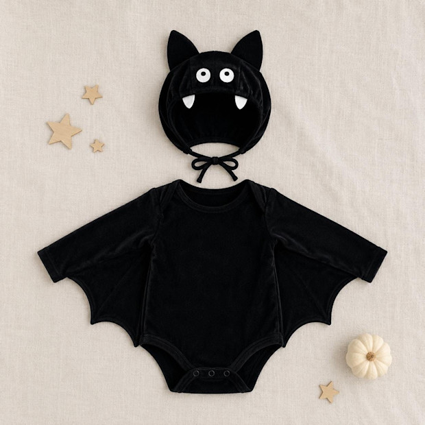 Mia n Mini Bat Black Wing Romper.