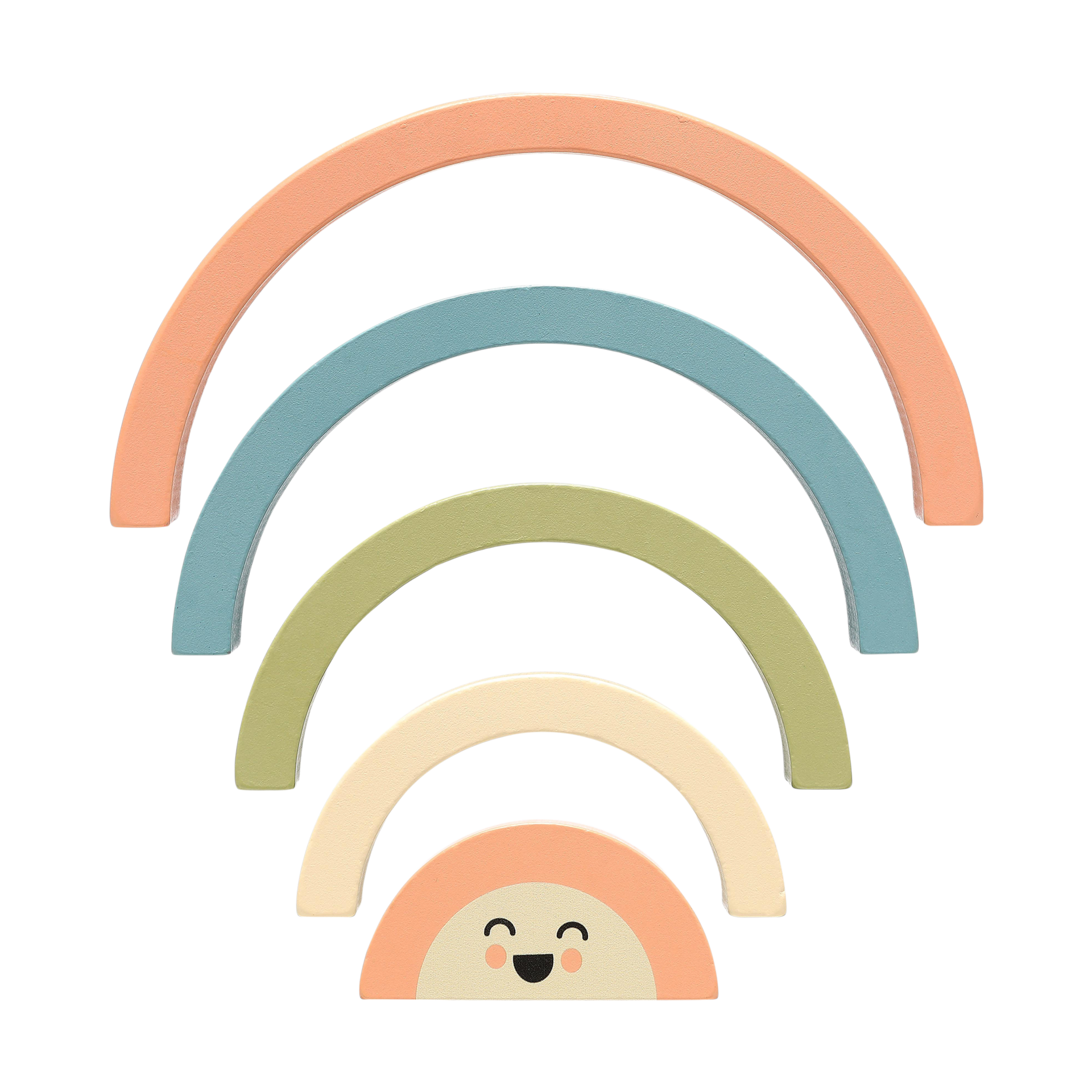 Pearhead Wooden Rainbow Stacking Toy.