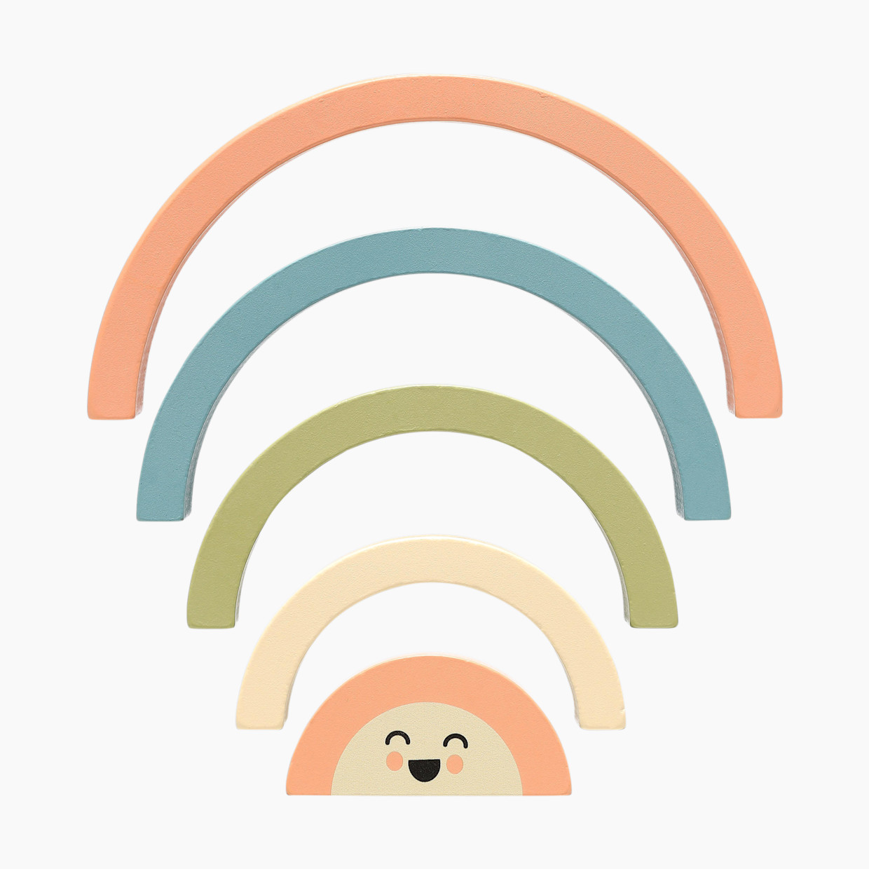 Pearhead Wooden Rainbow Stacking Toy.