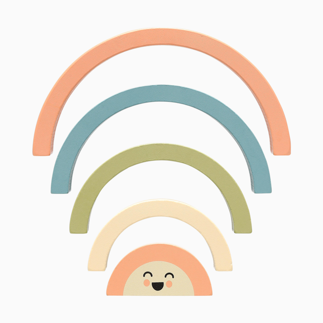 Pearhead Wooden Rainbow Stacking Toy.