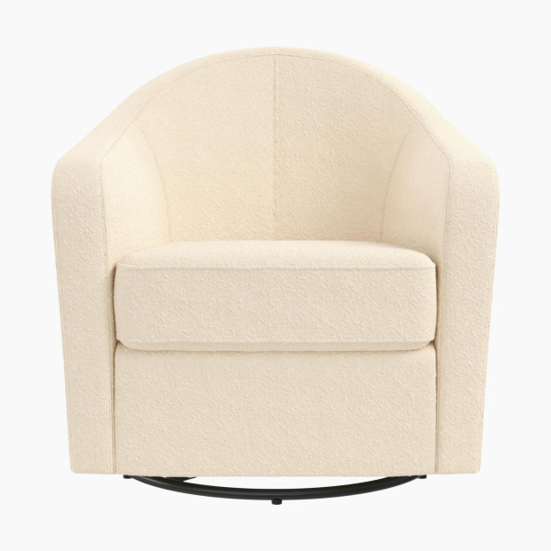 Little Seeds Gentle Curved Swivel Accent Chair - Ivory Boucle.