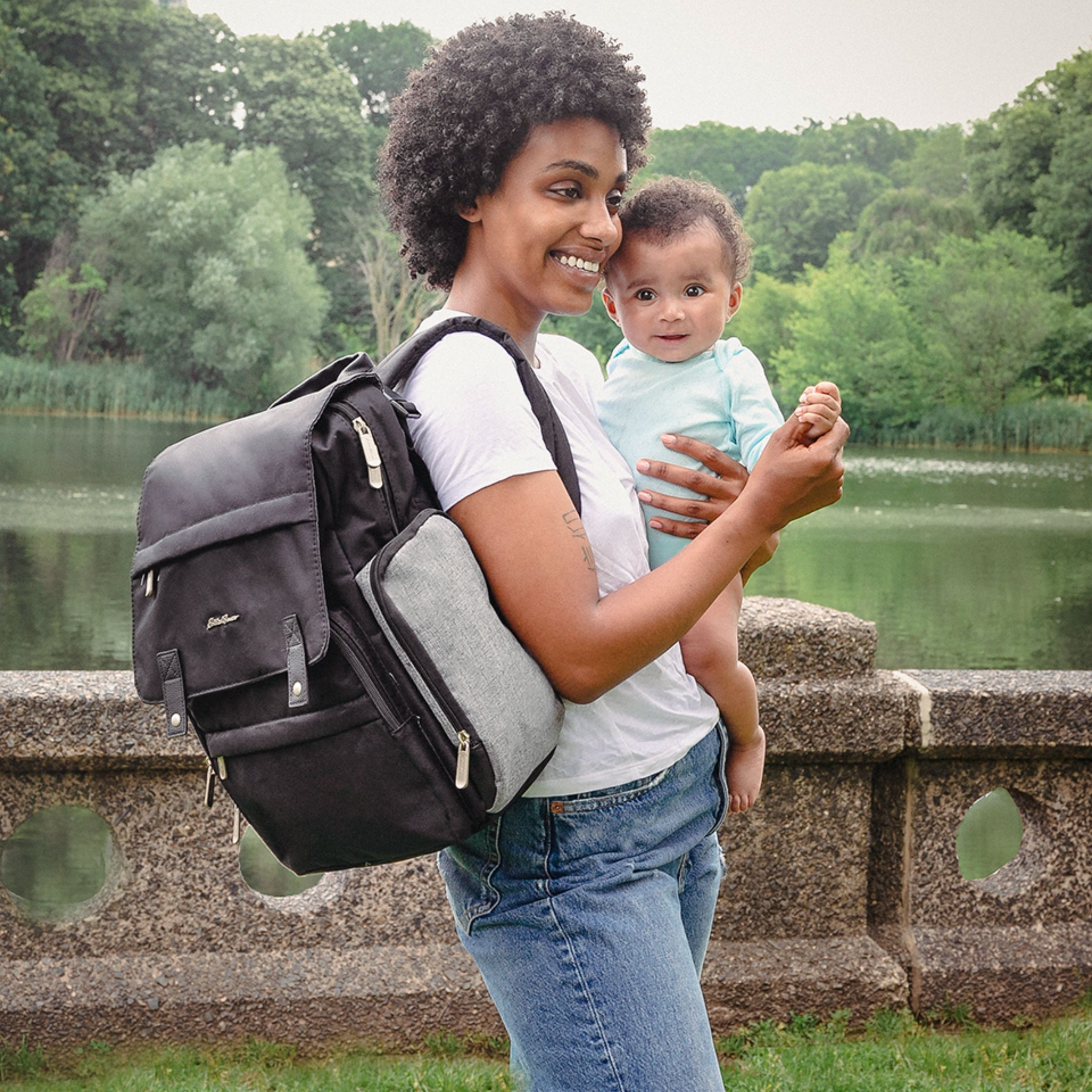 Eddie Bauer Crosstown Diaper Backpack Black Babylist Shop