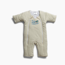 Baby Merlin's Magic Sleepsuit - Cotton Baby Swaddle Transition Product - Soft and Breathable Design, Double Zipper for Easy Diaper Changes, Promotes Safe Sleep - Cream - Large 18-21lbs