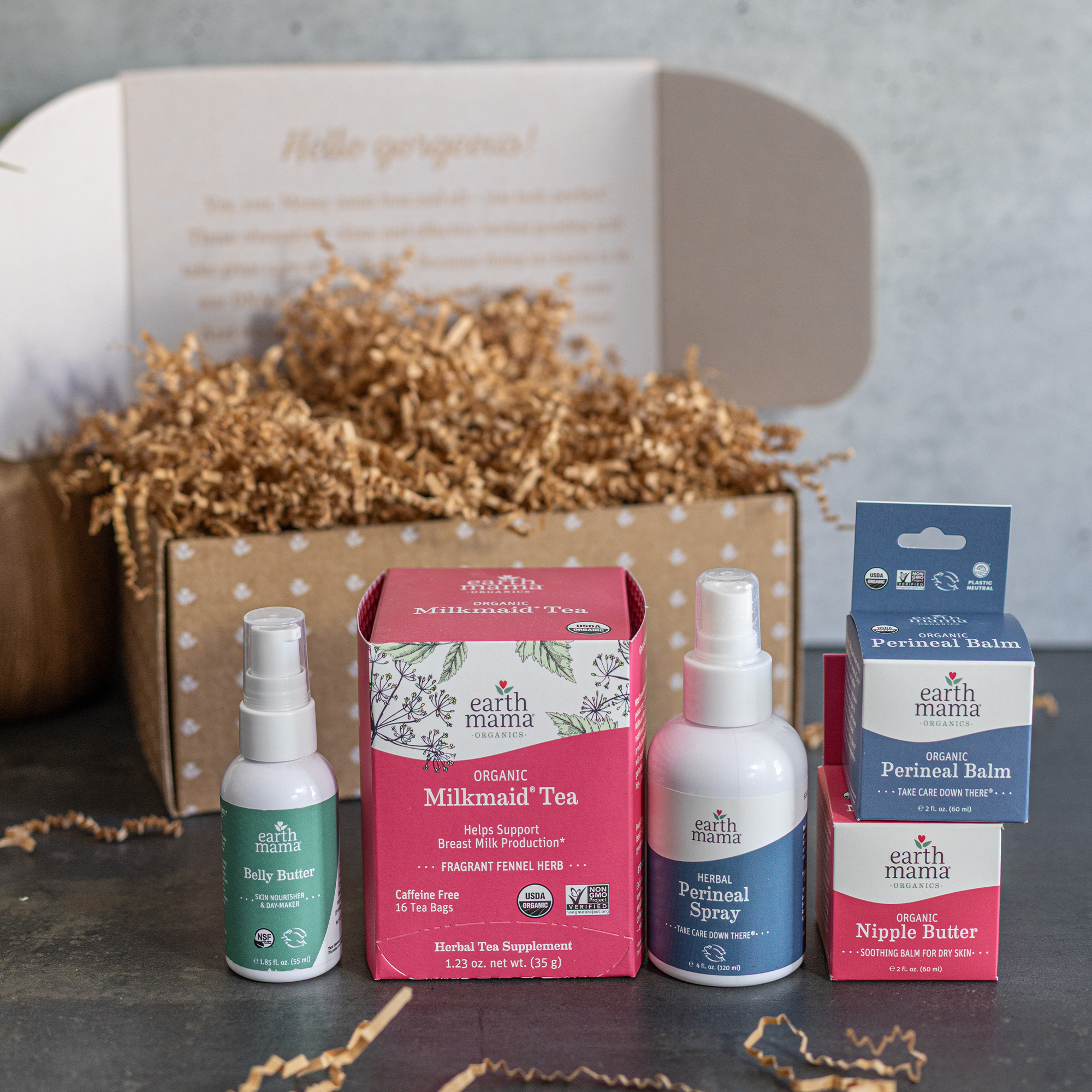 Earth Mama Postpartum Recovery & Breastfeeding Gift Box.