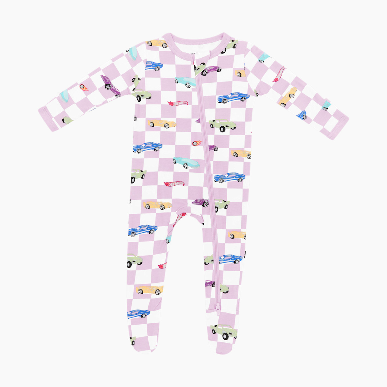 Kyte Baby Printed Zipper Footie - Sparkles And Speed, Newborn.