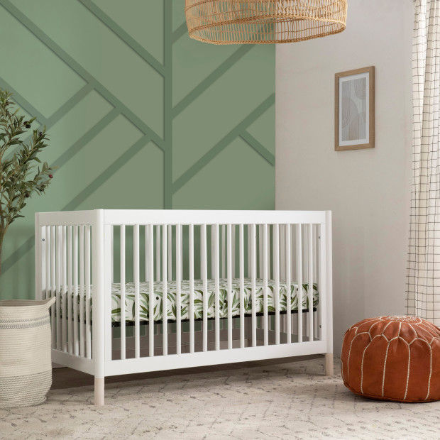 babyletto Gelato 4-in-1 Convertible Crib with Toddler Bed Conversion Kit - White/Washed Natural.