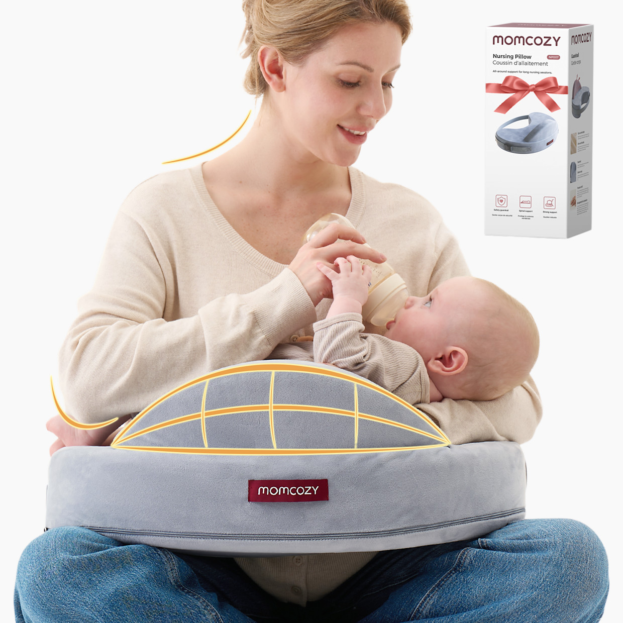 Momcozy Upgraded Adjustable Nursing Pillow.