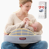 Momcozy Exclusive Memory Foam Nursing Pillow - Pioneering Safety Fence-Plus Size Breastfeeding Pillow for Ergonomic Comfort & Support-Easier and Healthier Nursing - Fit for All, Removable Cover