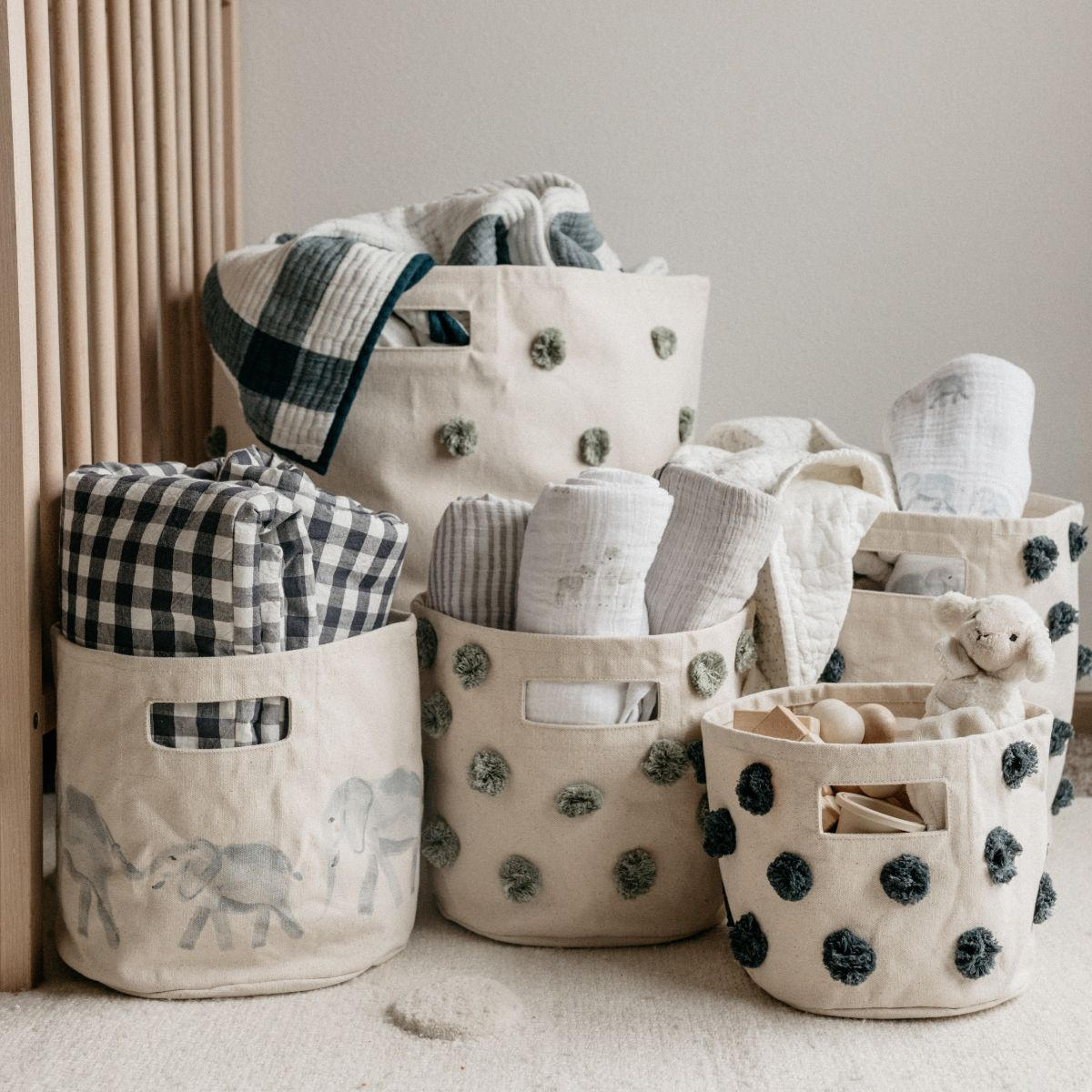 Pehr Pom Pom Storage Hamper Sage Pom Pom Babylist Shop