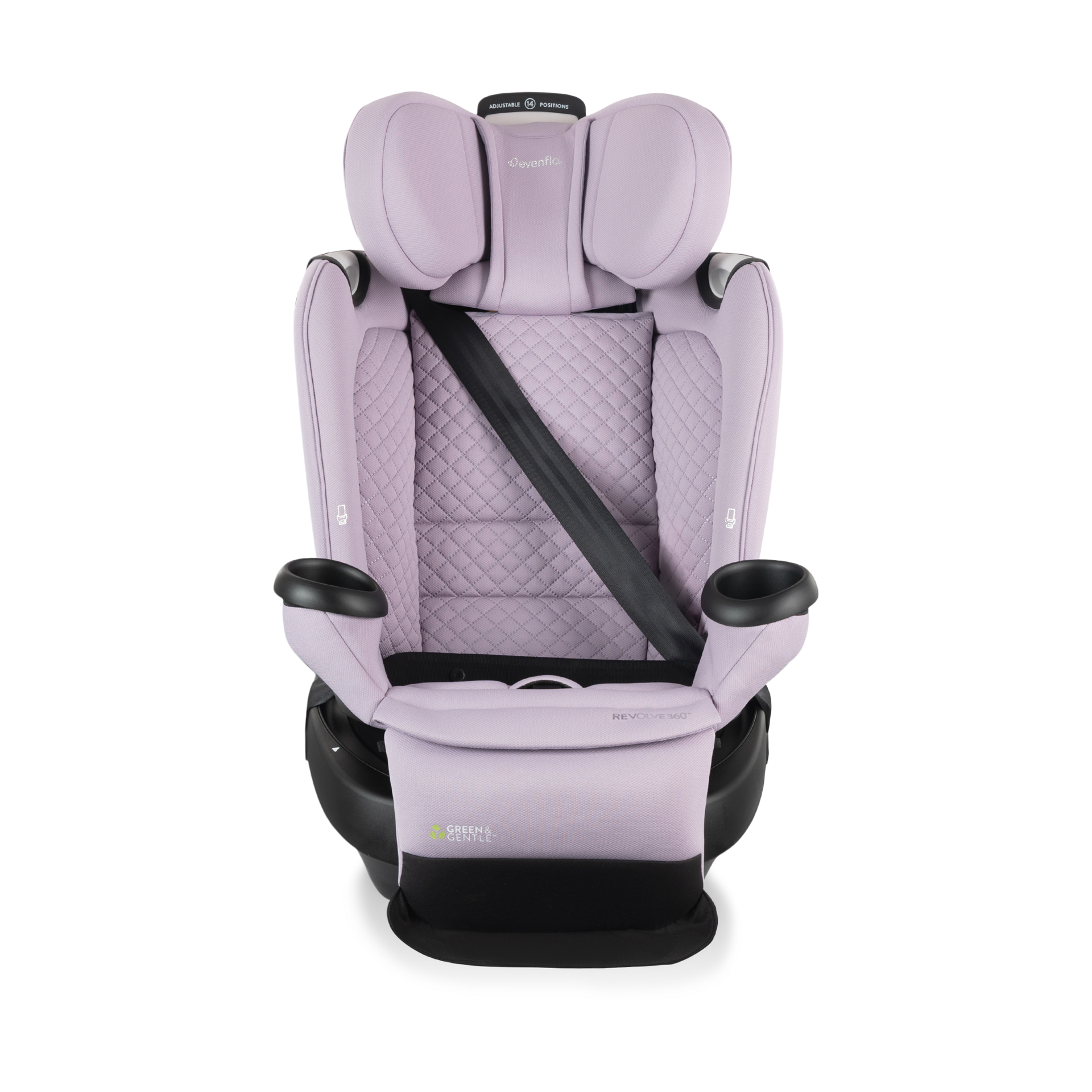 Evenflo Revolve360 Extend All-in-One Rotational Car Seat with Green & Gentle Fabric - Agate.