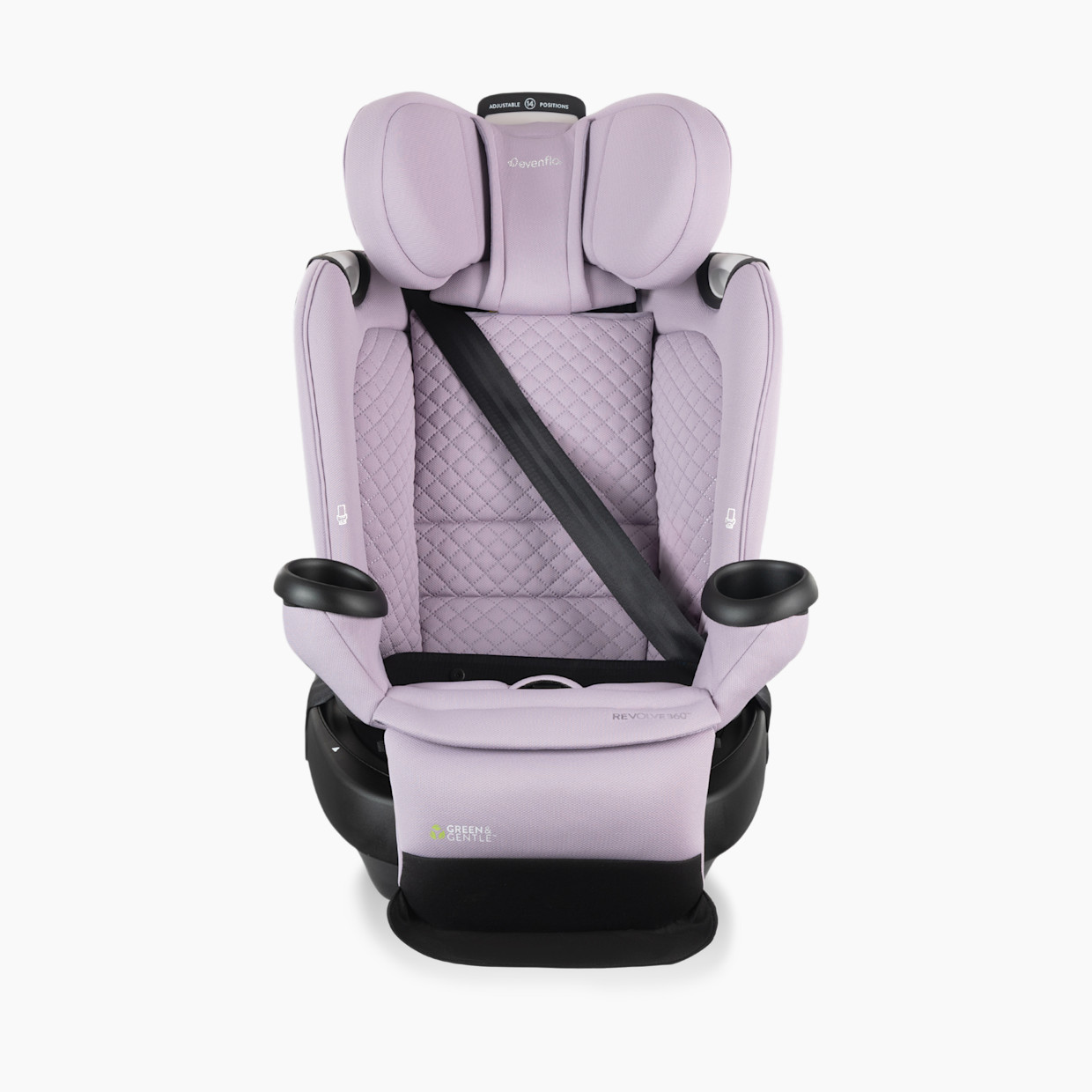 Evenflo Revolve360 Extend All-in-One Rotational Car Seat with Green & Gentle Fabric - Agate.