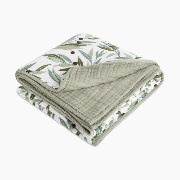 babyletto Quilt in 3-Layer GOTS Certified Organic Muslin Cotton - Olive Branches.