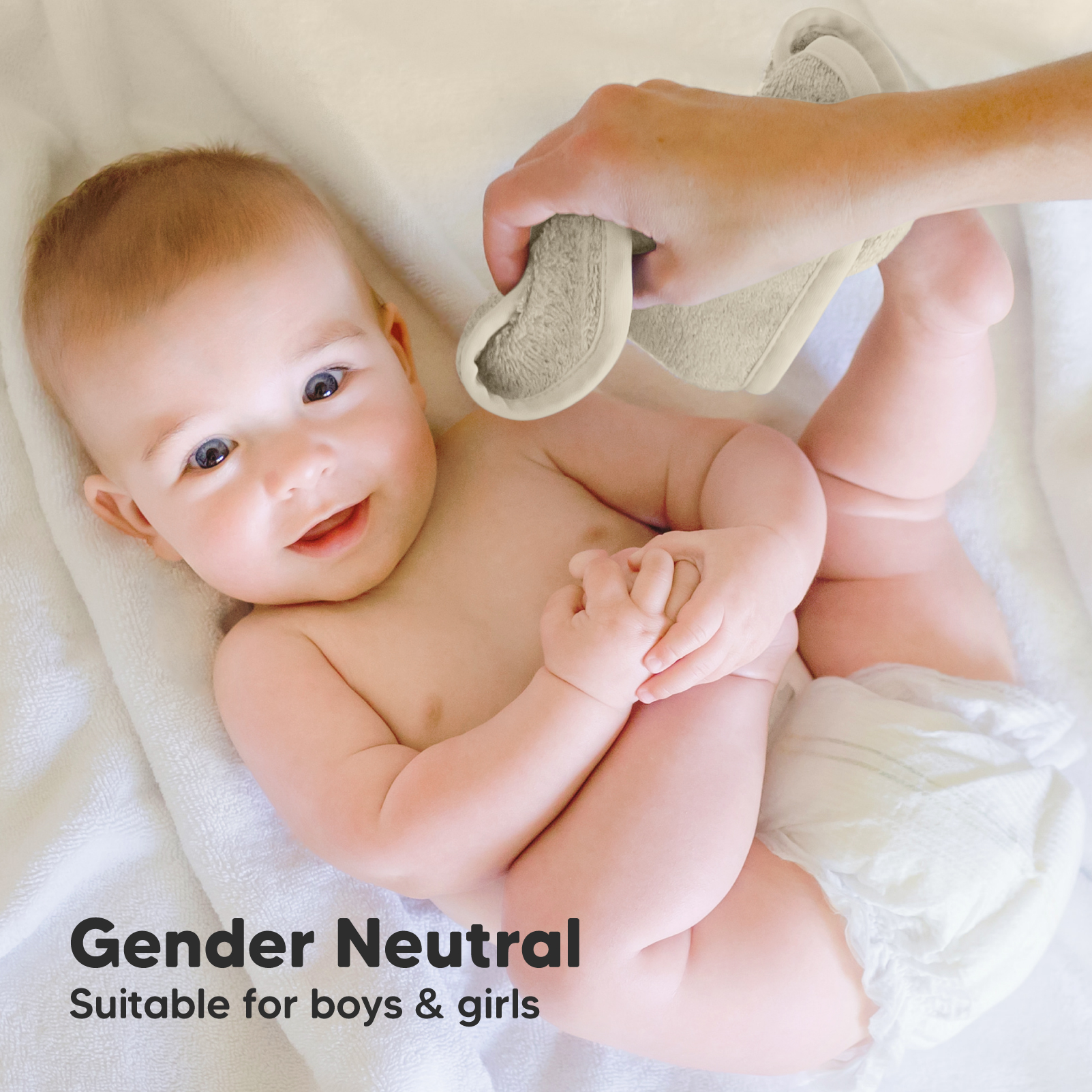 KeaBabies Deluxe Baby Bamboo Viscose Washcloths (6 Pack) - Stone, 6.