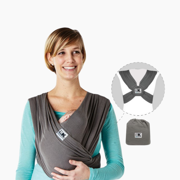 Baby K'tan Breeze Baby Wrap Carrier - Charcoal, Small.