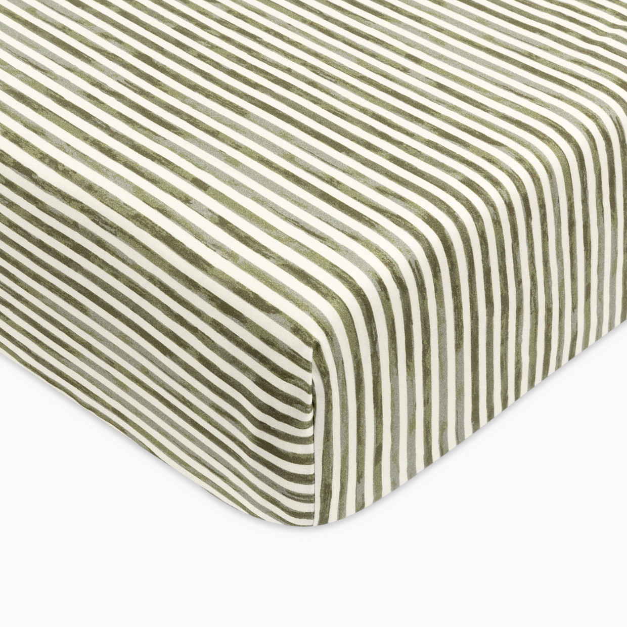 babyletto Organic Brushed Cotton Crib Sheet - Juniper Stripe.