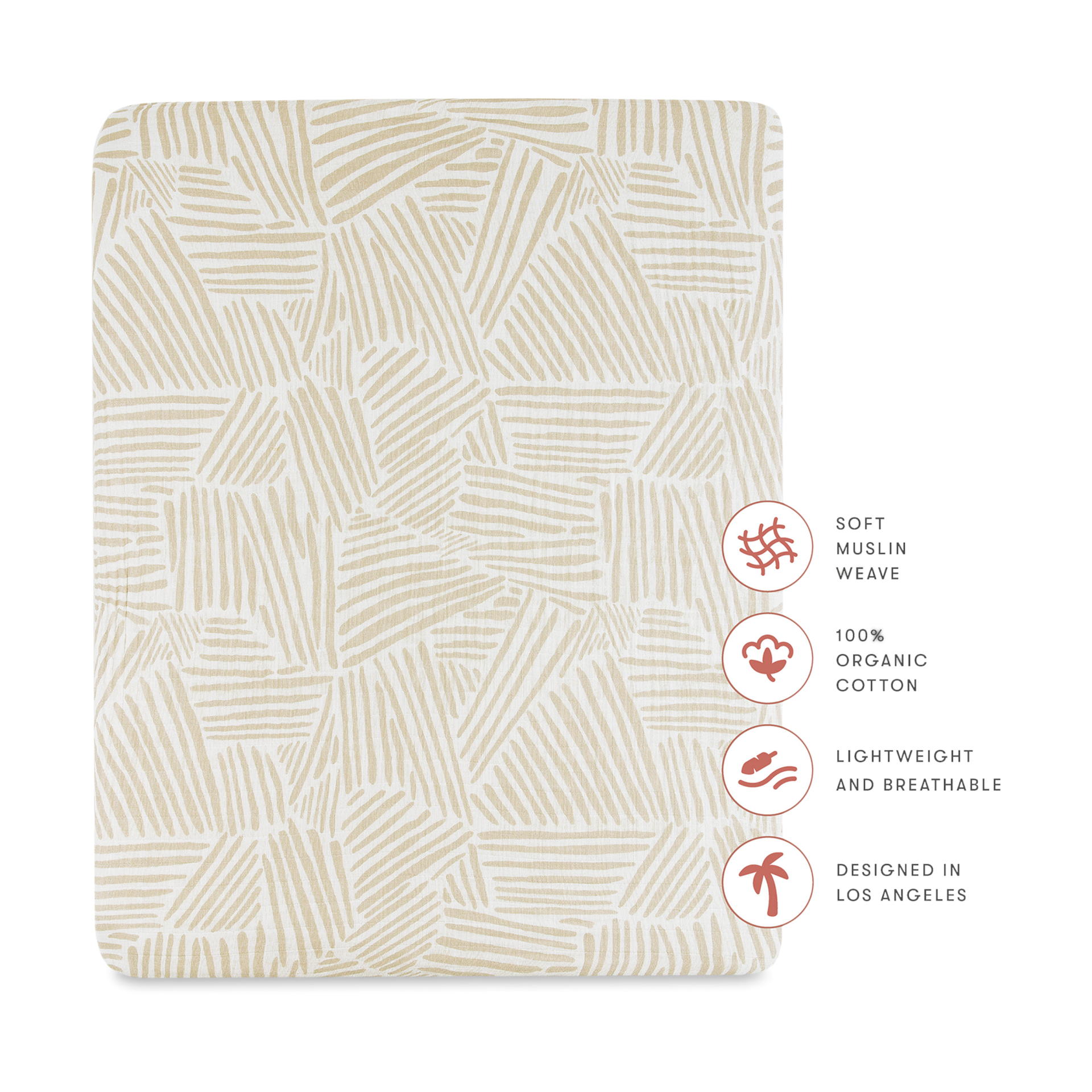 babyletto AllStages Midi Crib Sheet Oat Stripe Babylist Shop