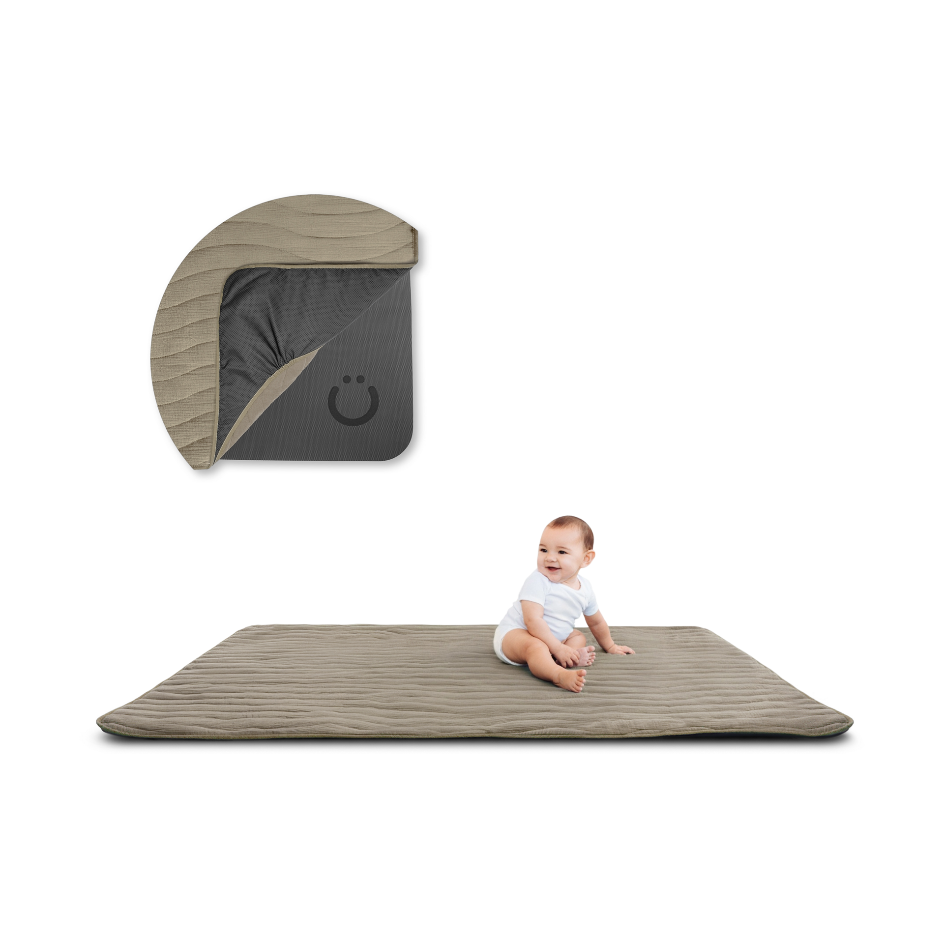 padded floor mat & washable muslin cover