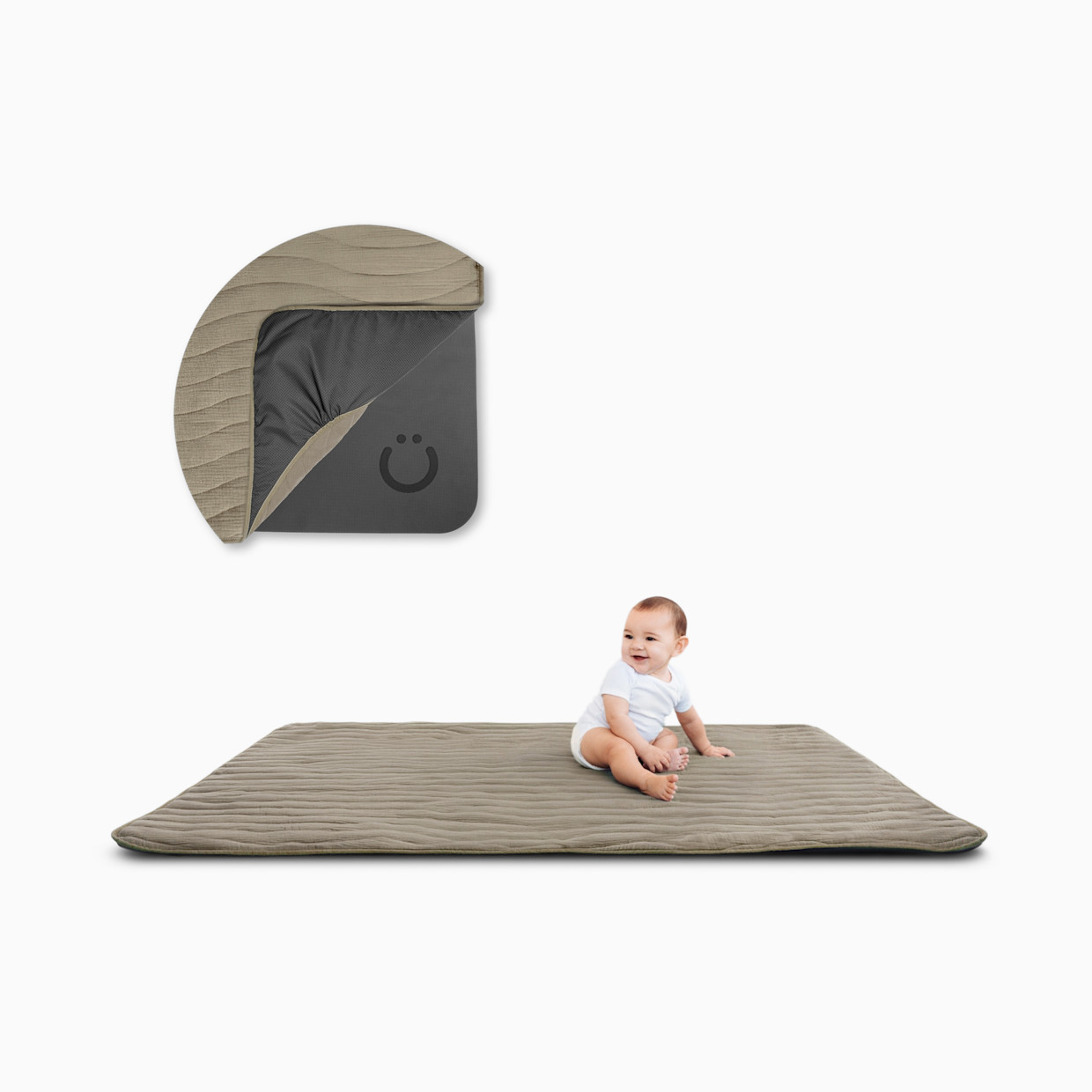 Ubbi Floor Play Mat & Cover - Taupe.