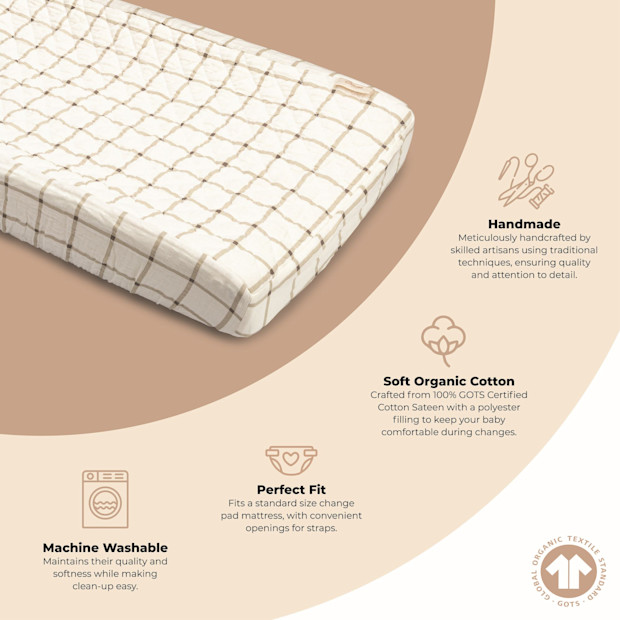 Crane Baby Avery Organic Cotton Change Pad Cover.