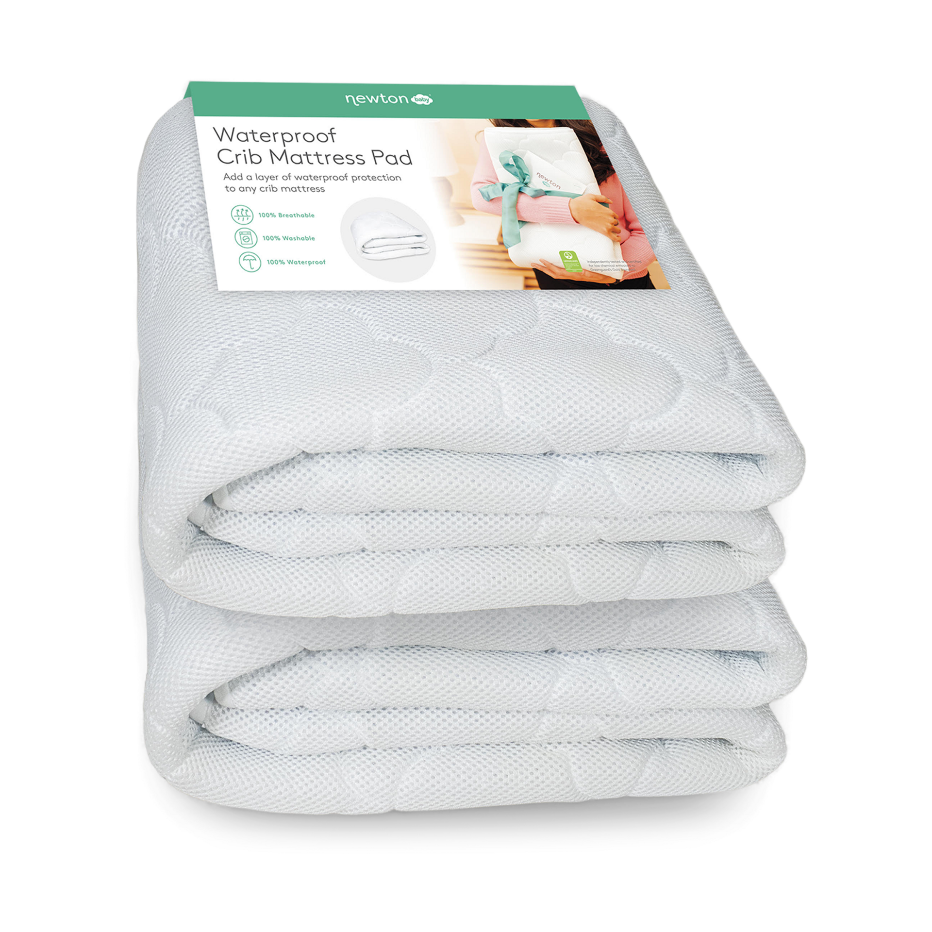 Waterproof Crib Mattress Pad - Crib 2-Pack